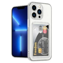 Ceezs Coque Porte-cartes IPhone 13 Pro (transparente)