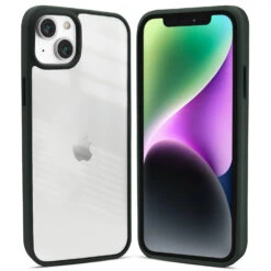 Coverzs Coque Bord Acrylique Mate IPhone 14 Plus (vert)