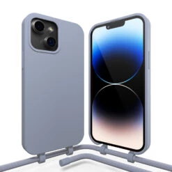 Coverzs Coque En Silicone Avec Cordon IPhone 14 Plus (bleu)