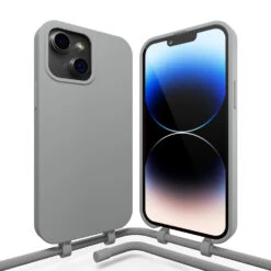 Coverzs Coque En Silicone Avec Cordon IPhone 14 Plus (gris)