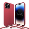 Coverzs Coque En Silicone Avec Cordon IPhone 14 Pro Max (rouge)