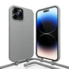 Coverzs Coque En Silicone Avec Cordon IPhone 14 Pro Max (gris)
