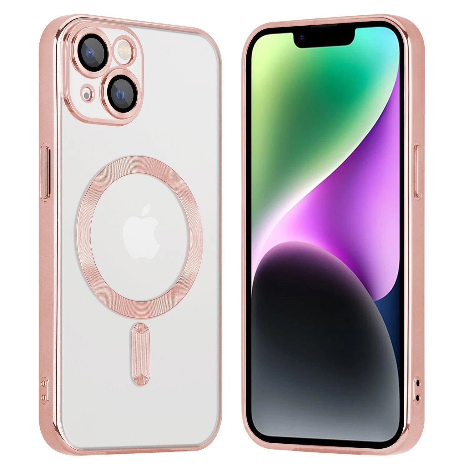 Coverzs Coque MagSafe Avec Cache De Caméra IPhone 14 (or Rose) – Image 3