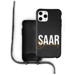 Coverzs Coque Personnalisable Silicone Avec Cordon IPhone (noir) Nom-nom