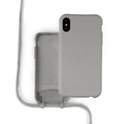 Coverzs Coque Silicone Avec Cordon IPhone X / Xs (gris)