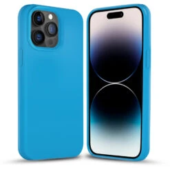 Coverzs Coque Silicone Solide IPhone 14 Pro Max (bleu Clair)