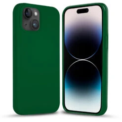 Coverzs Coque Silicone Solide IPhone 14 (vert)