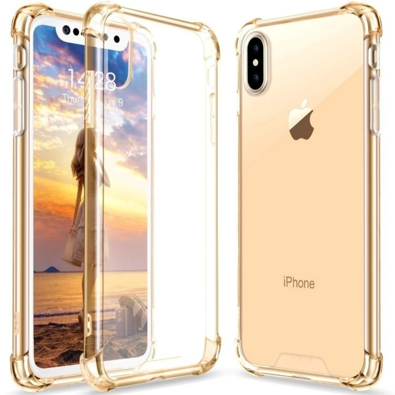 ShieldCase Coque Antichoc IPhone X / Xs (transparent/dorée) – Image 2