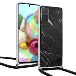 ShieldCase Coque Avec Cordon Samsung A71 Black Marbre Dream