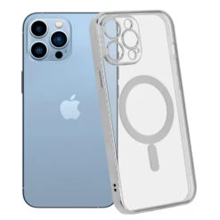 ShieldCase Coque IPhone 13 Pro Max Revêtement Métallique Magsafe Transparent (argent)