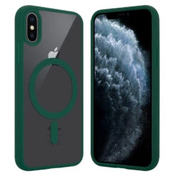 ShieldCase Coque Transparente IPhone X/Xs Magsafe Avec Bords Colorés (vert)