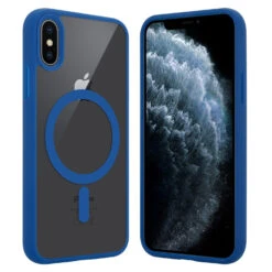 ShieldCase Coque Transparente IPhone X/Xs Magsafe Avec Bords Colorés (bleu)