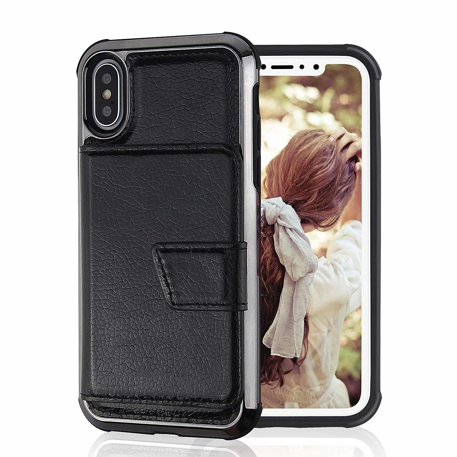 ShieldCase Etui Portefeuille Avec Miroir IPhone Xr (noir)