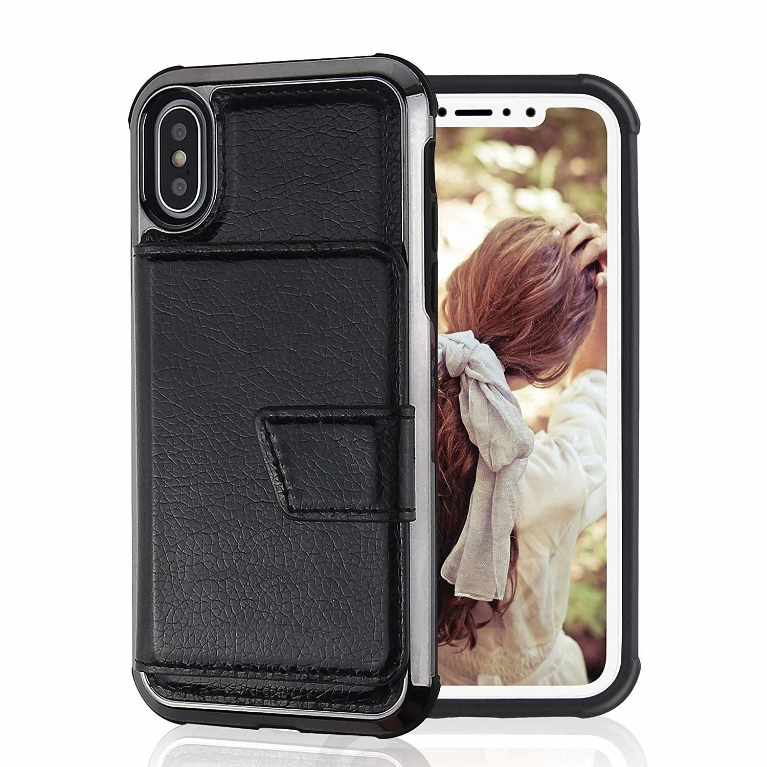 ShieldCase Etui Portefeuille Avec Miroir IPhone Xr (noir) – Image 2